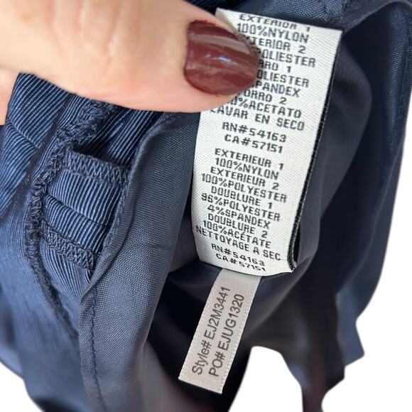 Eliza J Women's Navy Blue Polka Dot Mesh Bodice Dress 3/4 Sleeve Size 2 - Picture 10 of 10